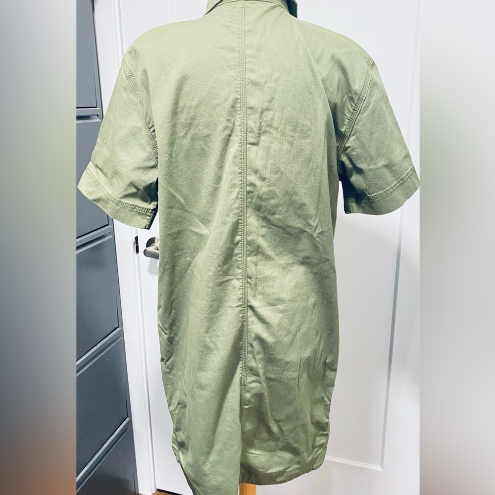 New Lee Brand green soft cotton long button down Top - Picture 3 of 5